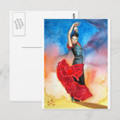 FLAMENCO DANCER watercolour Briefkaart (Voorkant / Achterkant)