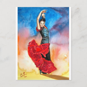 FLAMENCO DANCER watercolour Briefkaart