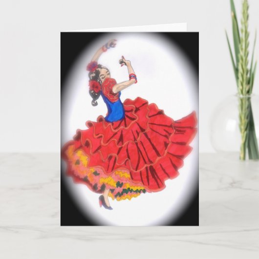 Flamenco Dancer Wenskaart Kaart (Voorkant)