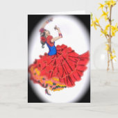 Flamenco Dancer Wenskaart Kaart (Gele Bloem)