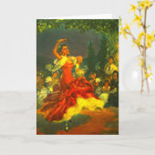 Flamenco Dancer Wenskaart Kaart (Gele Bloem)