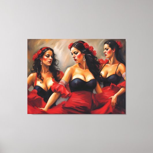 Flamenco Dancers Canvas Afdruk (Voorkant)