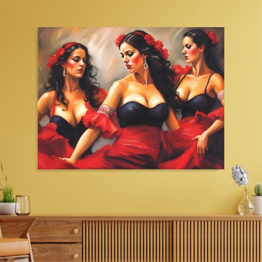 Flamenco Dancers Canvas Afdruk (Insitu (Woonkamer))