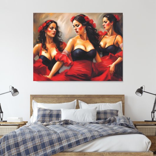 Flamenco Dancers Canvas Afdruk (Insitu (Slaapkamer))