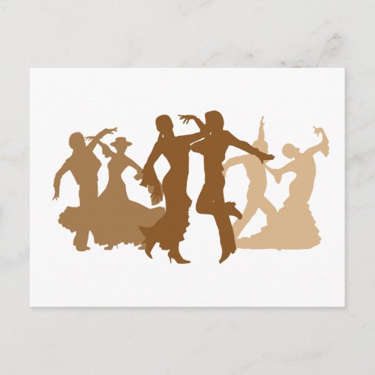 Flamenco Dancers Illustratie Briefkaart (Voorkant)