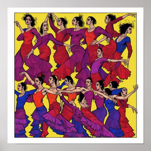 Flamenco Dancers Print (Voorkant)