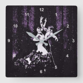 Flamenco Dancers Vierkante Klok (Voorkant)