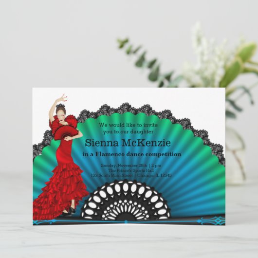 Flamenco dans kaart (Staand voorkant)