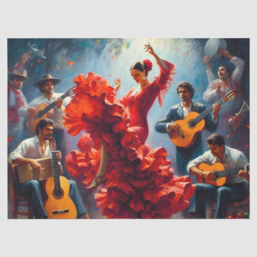 Flamenco Dansen Ephemera Meubelen Decoupage Tissuepapier (Voorkant)