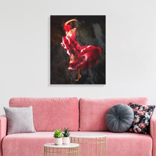 Flamenco danser canvas afdruk (Insitu (Woonkamer))