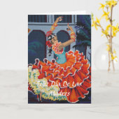Flamenco danser Feliz Día de Las Madres Kaart (Gele Bloem)