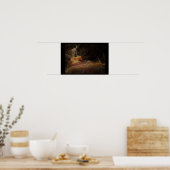 Flamenco danser in fractal poster (Keuken)