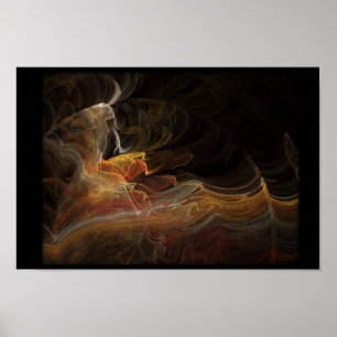 Flamenco danser in fractal poster