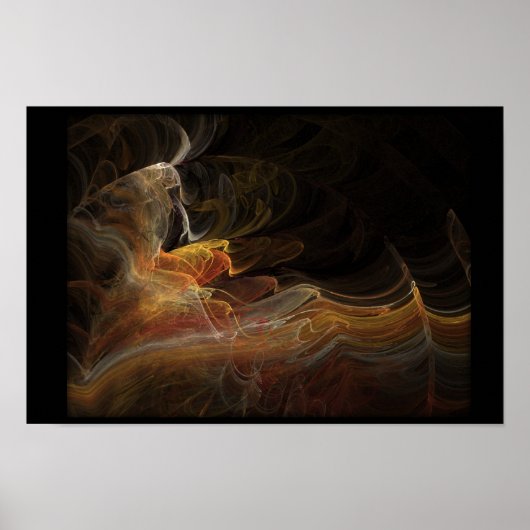 Flamenco danser in fractal poster (Voorkant)