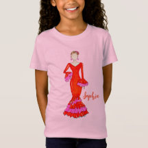 Flamenco danser met oranje jurk T-Shirt