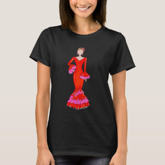 Flamenco danser met oranje jurk T-Shirt