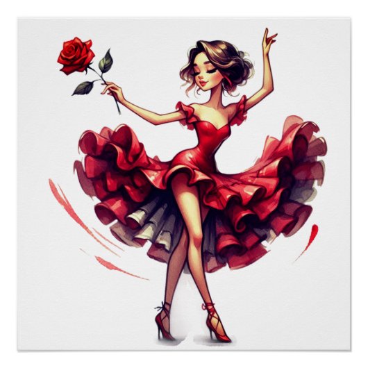 Flamenco Danser Perfect Poster (Voorkant)