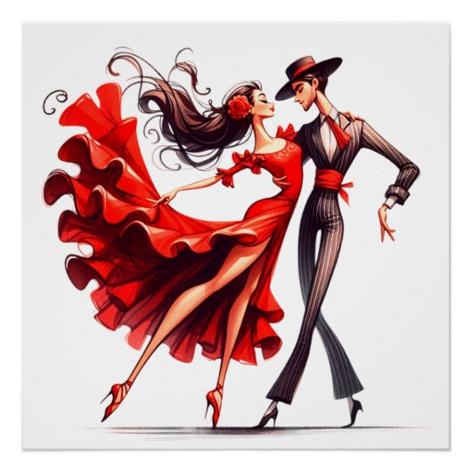 Flamenco-danser Perfect Poster (Voorkant)