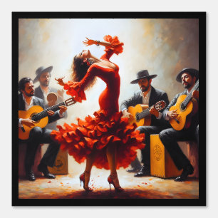 Flamenco-danser Spaanse muziekband Behang
