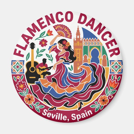 Flamenco-danser Spanje Magneet (Voorkant)