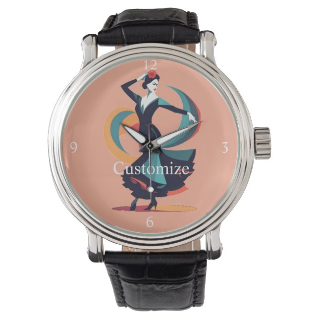 Flamenco Danser Thunder_Cove Horloge (Voorkant)