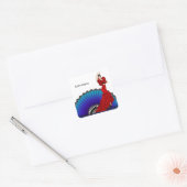 Flamenco danser vierkante sticker (Envelop)