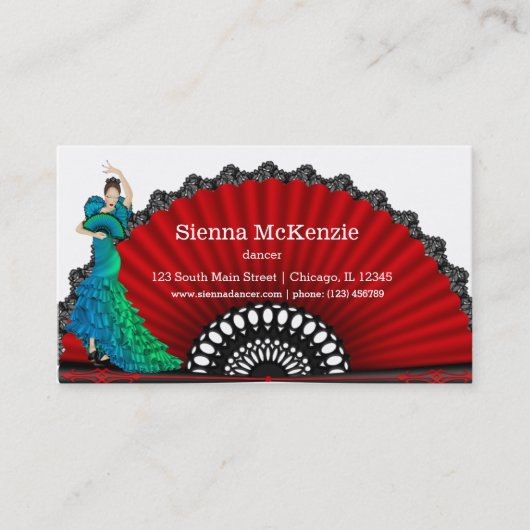 Flamenco danser visitekaartje (Voorkant)