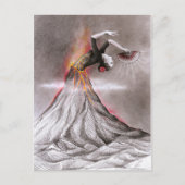 Flamenco danserende vulcano surrealistische potloo briefkaart (Voorkant)