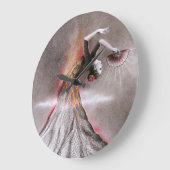 Flamenco danserende vulcano surrealistische potloo grote klok (Hoek)