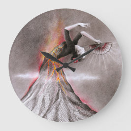 Flamenco danserende vulcano surrealistische potloo grote klok