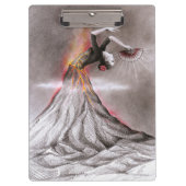 Flamenco danserende vulcano surrealistische potloo klembord (Voorkant)