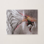 Flamenco danserende vulcano surrealistische potloo legpuzzel (Horizontaal)