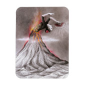 Flamenco danserende vulcano surrealistische potloo magneet (Verticaal)