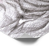 Flamenco danserende vulcano surrealistische potloo poster (Hoek)