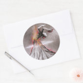 Flamenco danserende vulcano surrealistische potloo ronde sticker (Envelop)