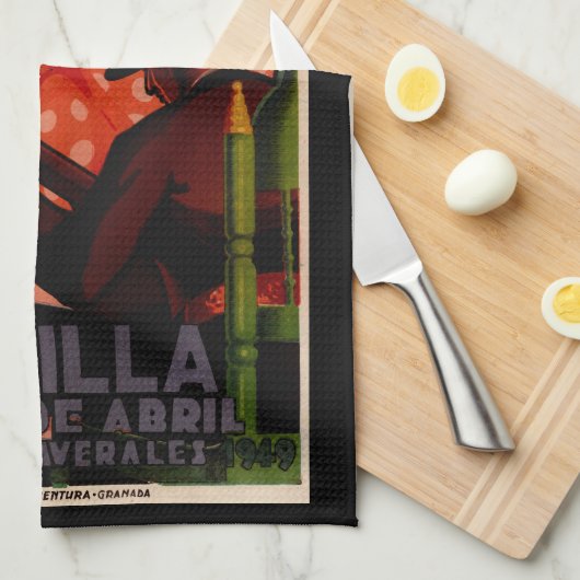  flamenco danseres Spaans Theedoek (Quarter Fold)