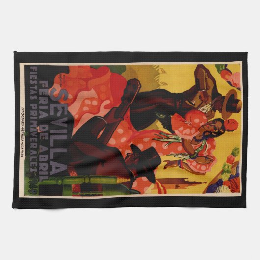  flamenco danseres Spaans Theedoek (Horizontaal)