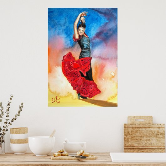 Flamenco danserschilder poster (Keuken)