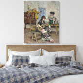 Flamenco gitarist (Vrouw Spaanse gitarist) Canvas Afdruk (Insitu (Slaapkamer))
