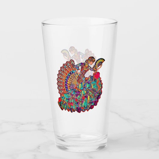 Flamenco glazen beker (Voorkant)
