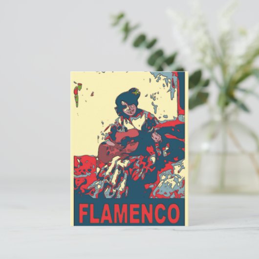 Flamenco Guitar Briefkaart (Staand voorkant)
