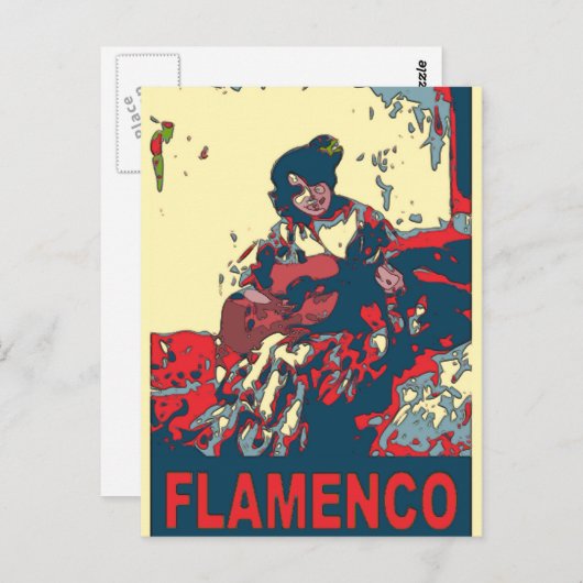 Flamenco Guitar Briefkaart (Voorkant / Achterkant)