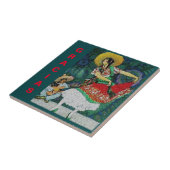 Flamenco Guitar Woman Tile Tegeltje (Zijkant)