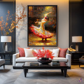 Flamenco in beweging Expressieve dans Impressionis Poster