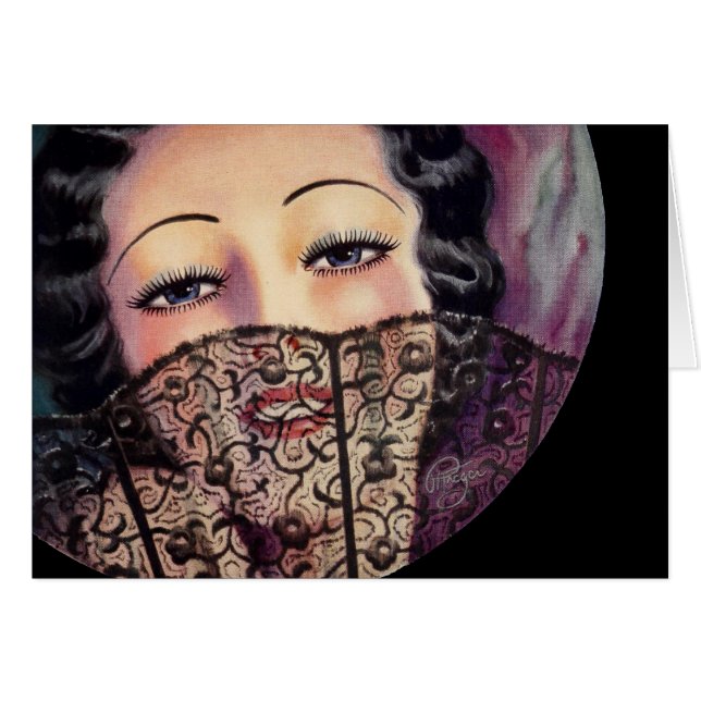  Flamenco Lace Fan Beauty/Glamor Ad c1933 (Voorkant Horizontaal)