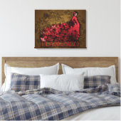 Flamenco Lady Spain Dance Art red black brown Canvas Afdruk (Insitu (Slaapkamer))