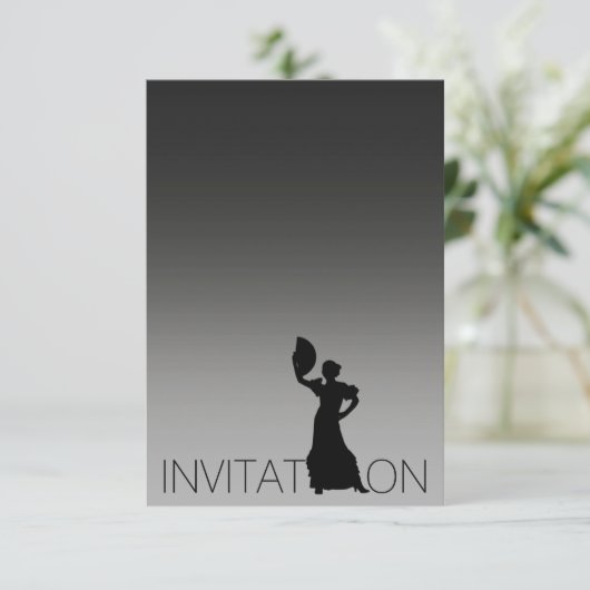 Flamenco Latijn Dance Party Gray Black Ombre Kaart (Staand voorkant)