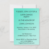 Flamenco Latijn Dance Party Mint Blue Ombre Kaart (Achterkant)