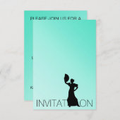 Flamenco Latijn Dance Party Mint Blue Ombre Kaart (Voorkant / Achterkant)