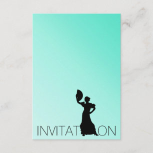 Flamenco Latijn Dance Party Mint Blue Ombre Kaart